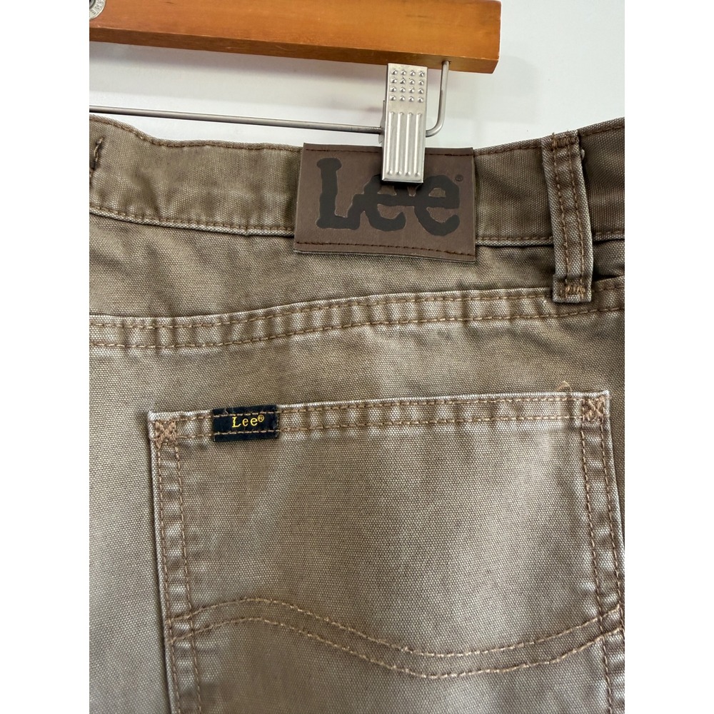 Lee Relaxed Fit Flannel Lined Canvas Pants Brown Plaid 34x36 112354009 - Picture 5 of 7